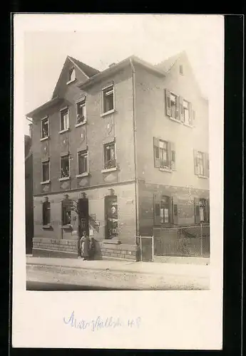 Foto-AK Göppingen, Geschäft in der Marstallstrasse 48 ca. 1920