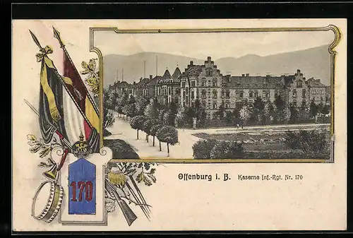 AK Offenburg i. B., Kaserne Infanterie-Regiment Nr. 170