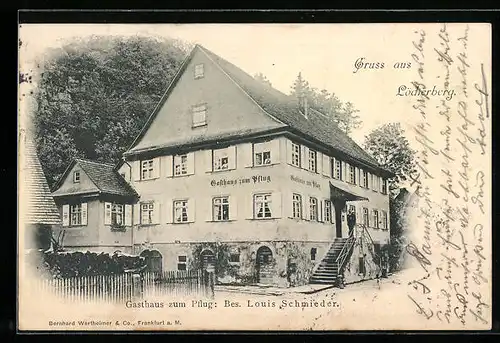 AK Löcherberg, Gasthaus zum Pflug von Louis Schmieder