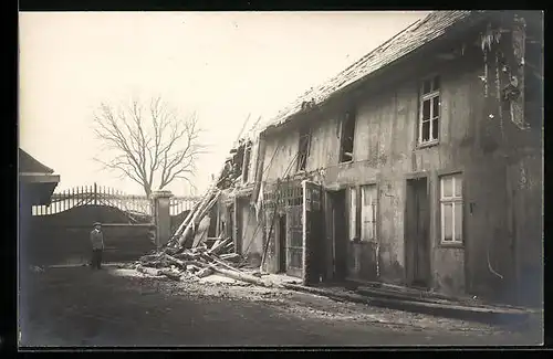 Foto-AK Göppingen, Grossbrand im Bellino-Werk 1931