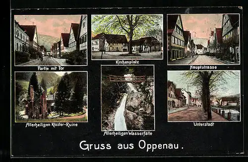 AK Oppenau, Kirchenplatz, Hauptstrasse, Unterstadt