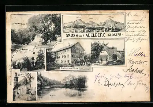 AK Adelberg /Kr. Göppingen, Kloster, Barbarossa-Linden, Gasthaus zum Rössle