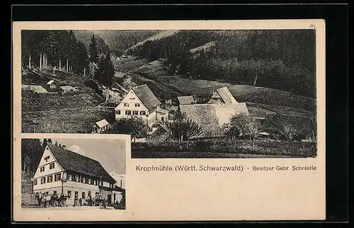 AK Kropfmühle /Württ., Ortsansicht, Gasthaus Kropfmühle Gebr. Schnierle