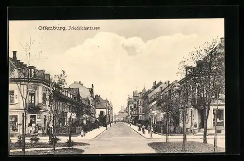 AK Offenburg, Häuser an der Friedrichstrasse