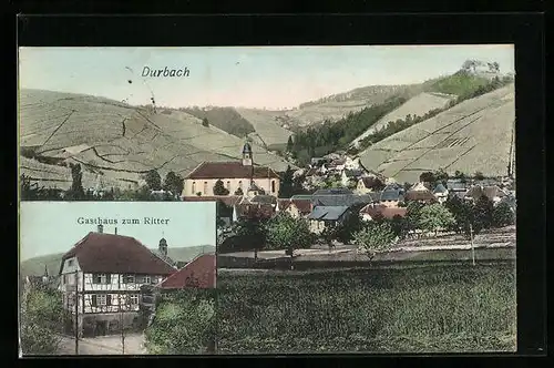 AK Durbach, Ortsansicht, Gasthaus zum Ritter