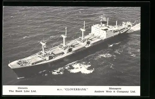 AK Handelsschiff MV Cloverbank aus der Vogelschau