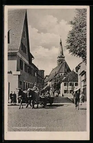 AK Schwabach, Ludwigsstrasse mit Blick zur Kirche