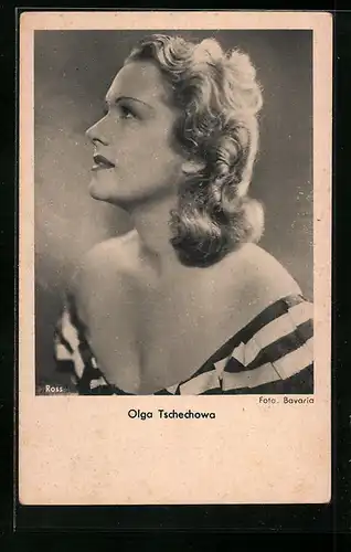 AK Schauspielerin Olga Tschechowa im Profil