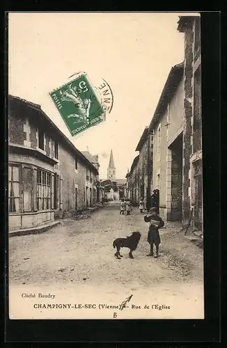 AK Champigny-le-Sec, Rue de l`Eglise