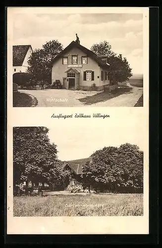 AK Villingen, Gasthof Zollhaus mit Garten