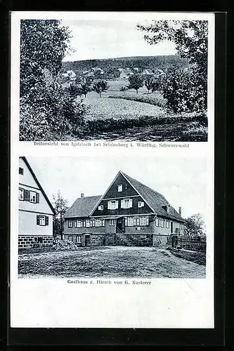 AK Igelsloch /Württbg. Schwarzwald, Teilansicht, Gasthaus z. Hirsch von G. Kusterer