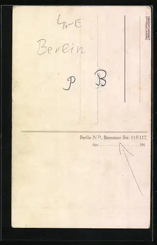 Künstler-AK Berlin-Wedding, Lazarus-Kranken- und Diakonissenhaus, Bernauer Strasse 115-117