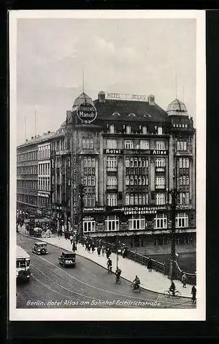 AK Berlin, Hotel Atlas am Bahnhof Friedrichstrasse