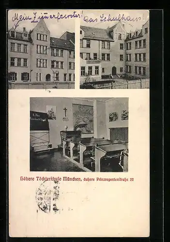 AK München, Höhere Töchterschule, Äussere Prinzregentenstrasse 22