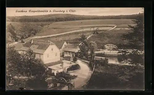 AK Eisenberg i. Thür., Gathaus Haupoldsmühle aus der Vogelschau