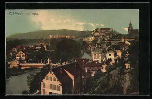 AK Tübingen, Blick auf den Ort von Osten