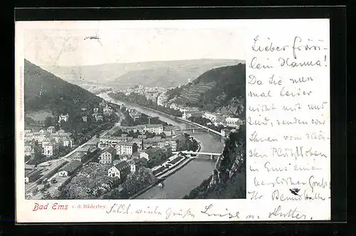 AK Bad Ems, Ortsansicht v. d. Bäderley