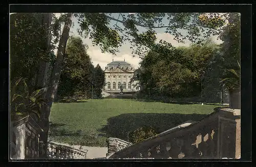 AK Fulda, Blick auf den Schlossgarten