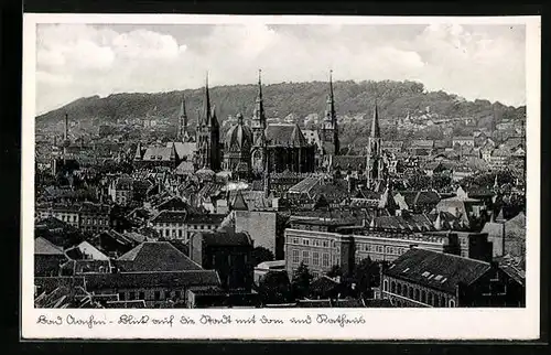 AK Bad Aachen, Blick auf die Stadt mit Dom und Rathaus