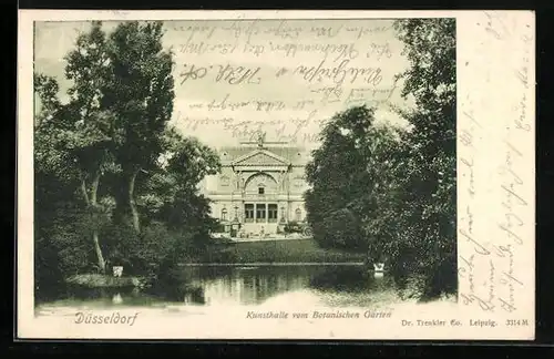 AK Düsseldorf, Kunsthalle vom Botanischen Garten