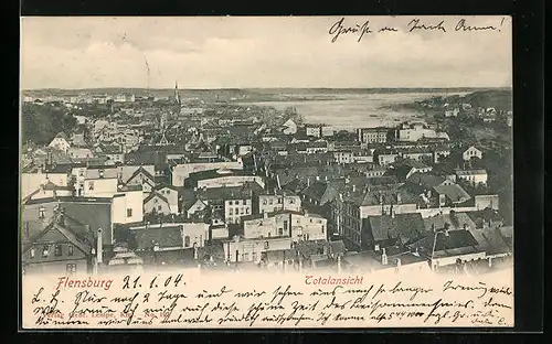 AK Flensburg, Totalansicht vom Ort
