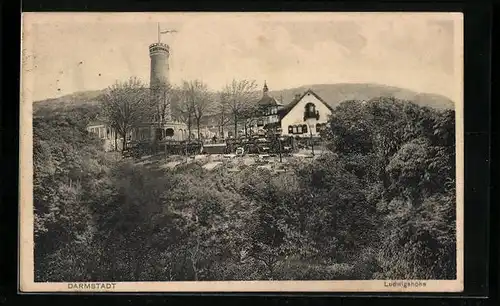 AK Darmstadt, Blick auf Ludwigshöhe