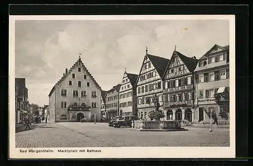 AK Bad Mergentheim, Marktplatz mit Rathaus