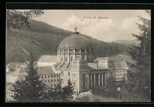 AK St. Blasien, Blick auf die Kirche