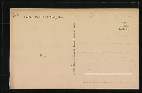 AK Fulda, Partie im Schlossgarten