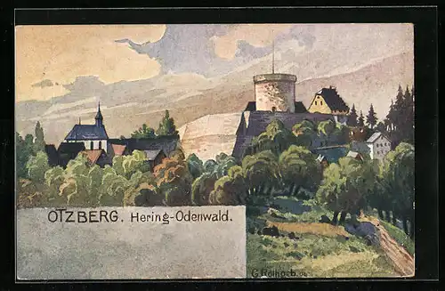 AK Otzberg /Hering-Odenwald, Blick auf den Ort