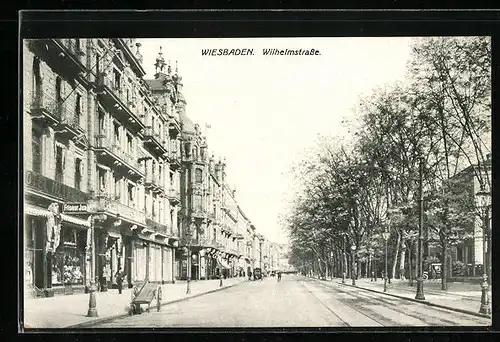 AK Wiesbaden, Blick auf die Wilhelmstrasse