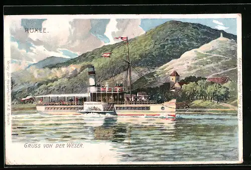 Künstler-AK Rühle, Weserdampfer Graf Moltke