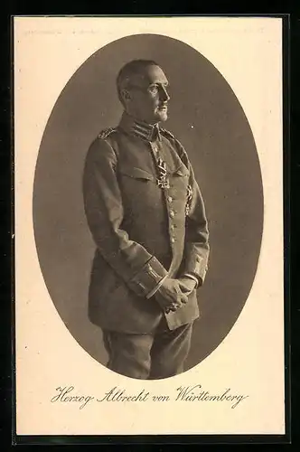 AK Herzog Albrecht von Württemberg in Uniform mit Orden