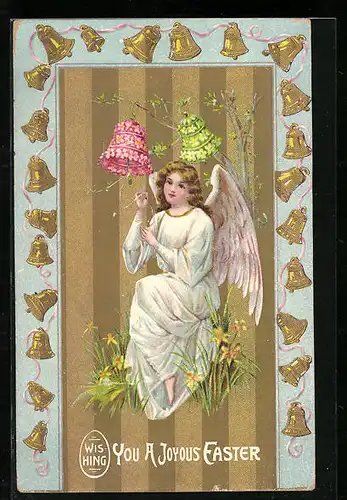 AK Osterengel läutet die Glocken