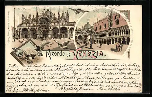 Lithographie Venezia, San Marco, Palazzo del Doge