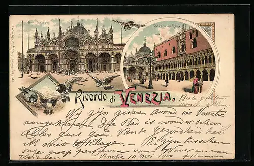 Lithographie Venezia, San Marco, Plazzo del Doge