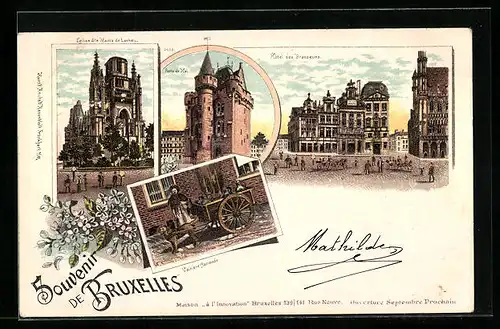 Lithographie Bruxelles, Hotel des Brasseurs, Laitière flamande