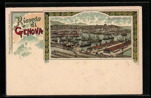 Lithographie Genova, Panorama da Villa Rosazza
