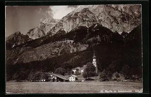 Foto-AK Fritz Gratl: St. Martin im Gnadenwald, Ortspartie