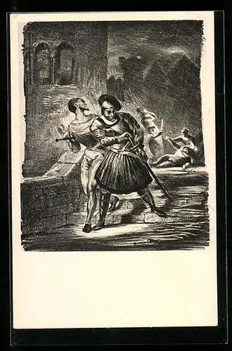 AK Eugene Delacroix: Zu Goethes Faust