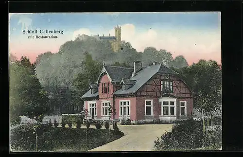 AK Callenberg, Schloss Callenberg mit Gasthaus und Anlagen
