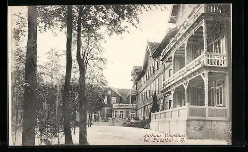 AK Clausthal /Harz, Kurhaus Voigtslust mit Garten