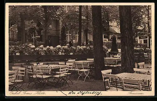 AK Berlin-Zehlendorf, Gasthaus Onkel Toms Hütte, Terrassen