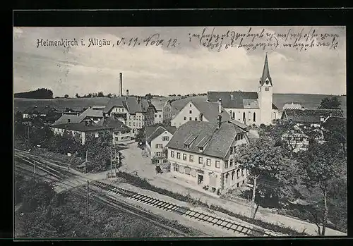 AK Heimenkirch i. Allgäu, Ortsansicht aus der Vogelschau