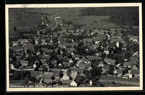 AK Bodersweier b. Kehl, Fliegeraufnahme des Ortes