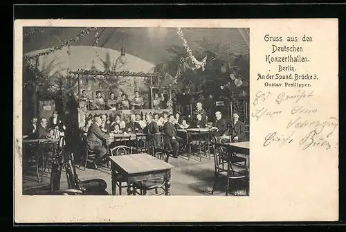 AK Berlin, Gasthaus Deutsche Konzerthallen, An der Spandauer Brücke 3