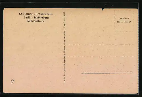 AK Berlin-Schöneberg, Sterilisierapparat im St. Norbert-Krankenhaus, Mühlenstrasse