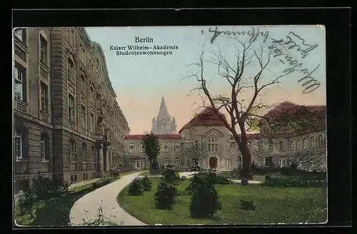 AK Berlin, Kaiser Wilhelm-Akademie, Studentenwohnungen, Invalidenstrasse