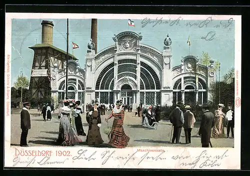AK Düsseldorf, Industrie- und Gewerbe-Ausstellung 1902, Maschinenhalle