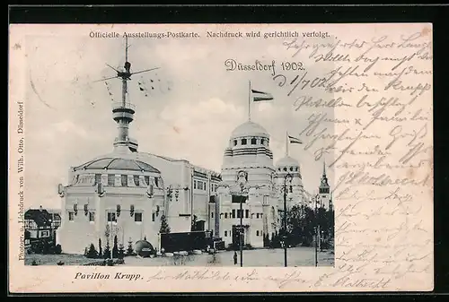 AK Düsseldorf, Ausstellung 1902, Pavillon Krupp